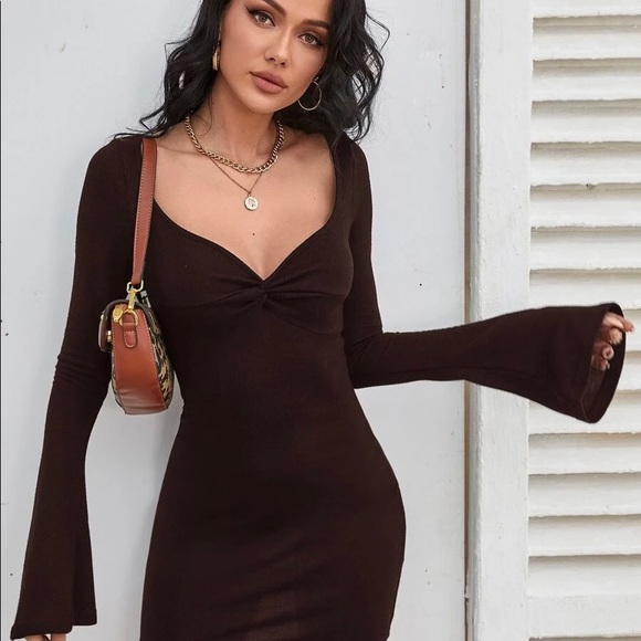 SHEIN Brown Bodycon Dress - Picture 3 of 3